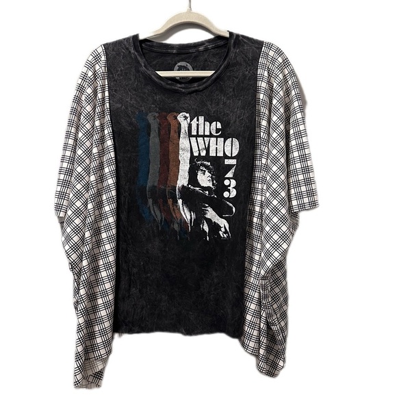 The Who 73 tee shirt up cycle raw hems one size acid wash - Picture 1 of 6